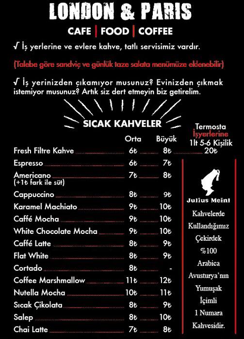 London Paris Menu Menu For London Paris Capa Istanbul