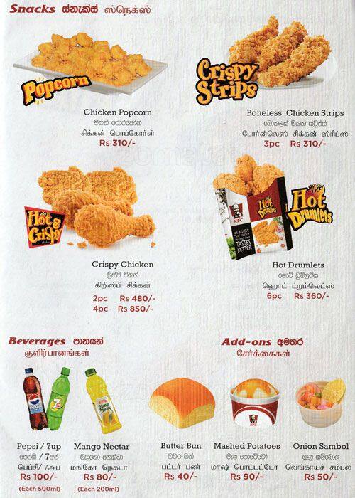 Carta de KFC