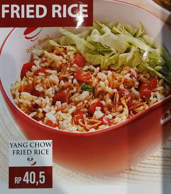 Menu at Rice Bowl Indonesia restaurant, Tangerang
