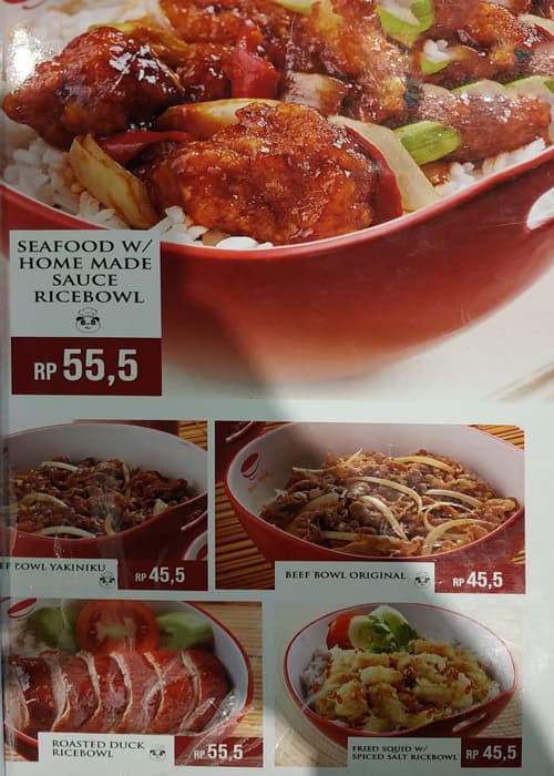 Menu at Rice Bowl Indonesia restaurant, Tangerang