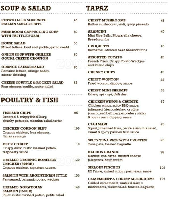 The Twenty 8 Menu, Menu untuk The Twenty 8, SCBD, Jakarta - Zomato Indonesia