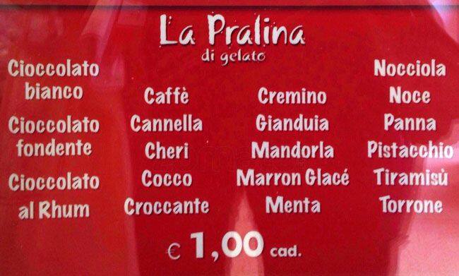 Menu di Paradice Milano 