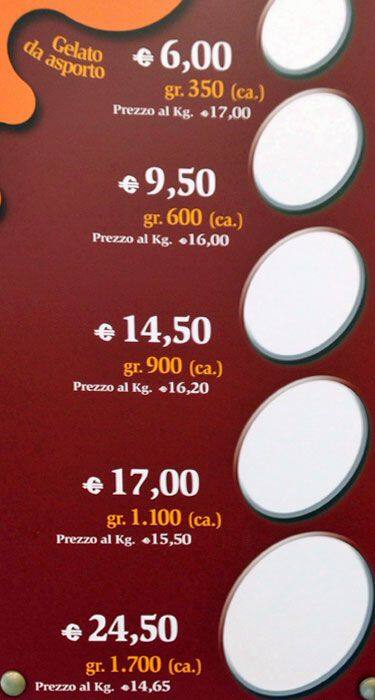 Menu di Paradice Milano 