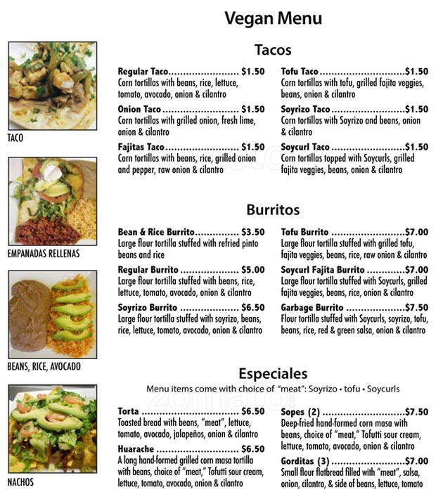 Menu at Taqueria Los Gorditos restaurant, Portland, SE Division St