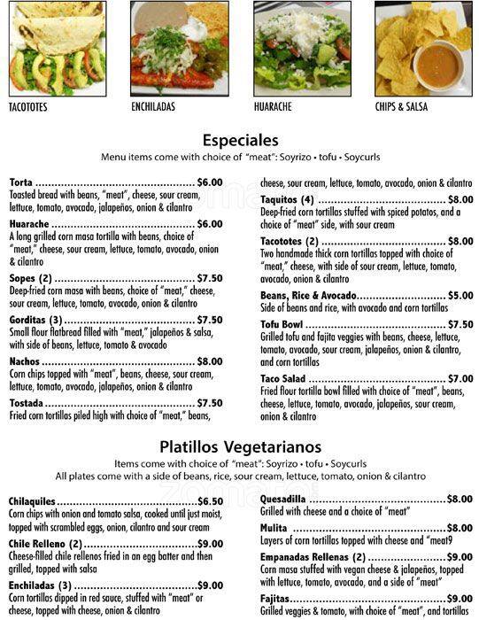 Menu at Taqueria Los Gorditos restaurant, Portland, SE Division St