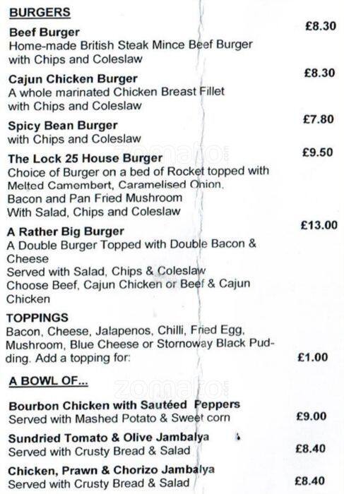 Lock 25 menu
