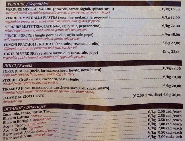 Menu di Rosticceria Fontana 