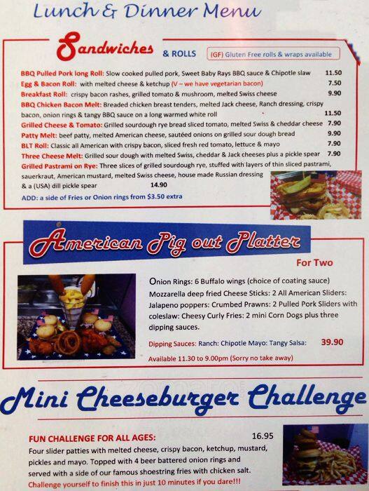 Sugar Shack Diner Menu, Menu for Sugar Shack Diner, Norwood, Adelaide