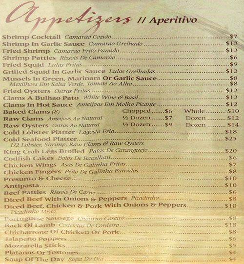 Mateus Restaurant & Bar Menu Urbanspoon/Zomato