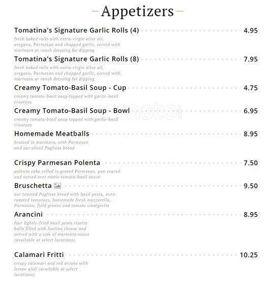 Tomatina Menu, Menu for Tomatina, Santa Rosa, Santa Rosa Urbanspoon