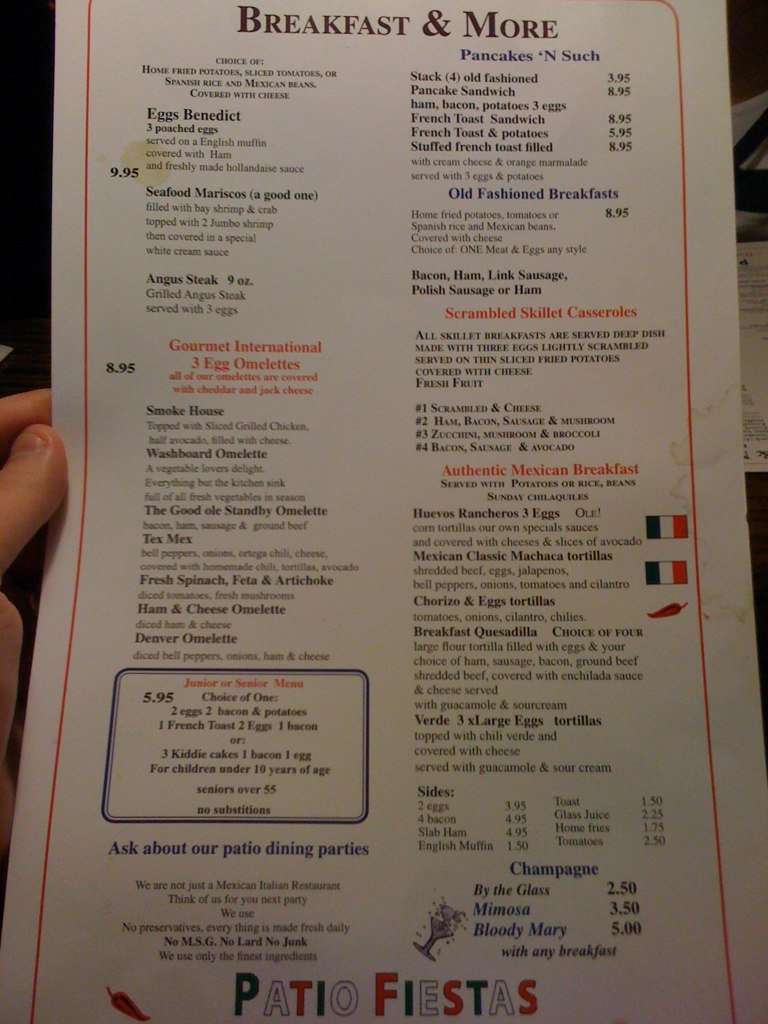 Main Street Menu, Menu for Main Street, Yorba Linda, Orange County