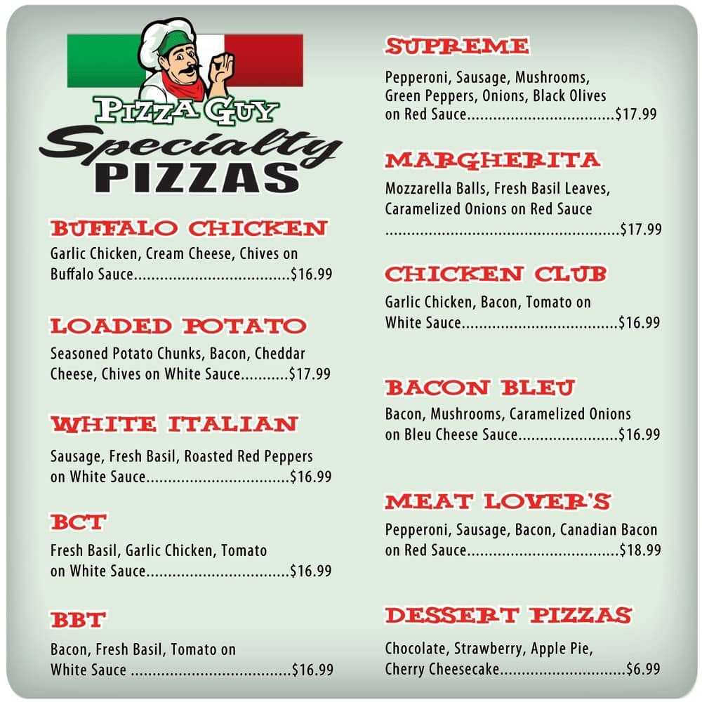 Pizza Guys Turlock Menu at Chelsea Shepherd blog