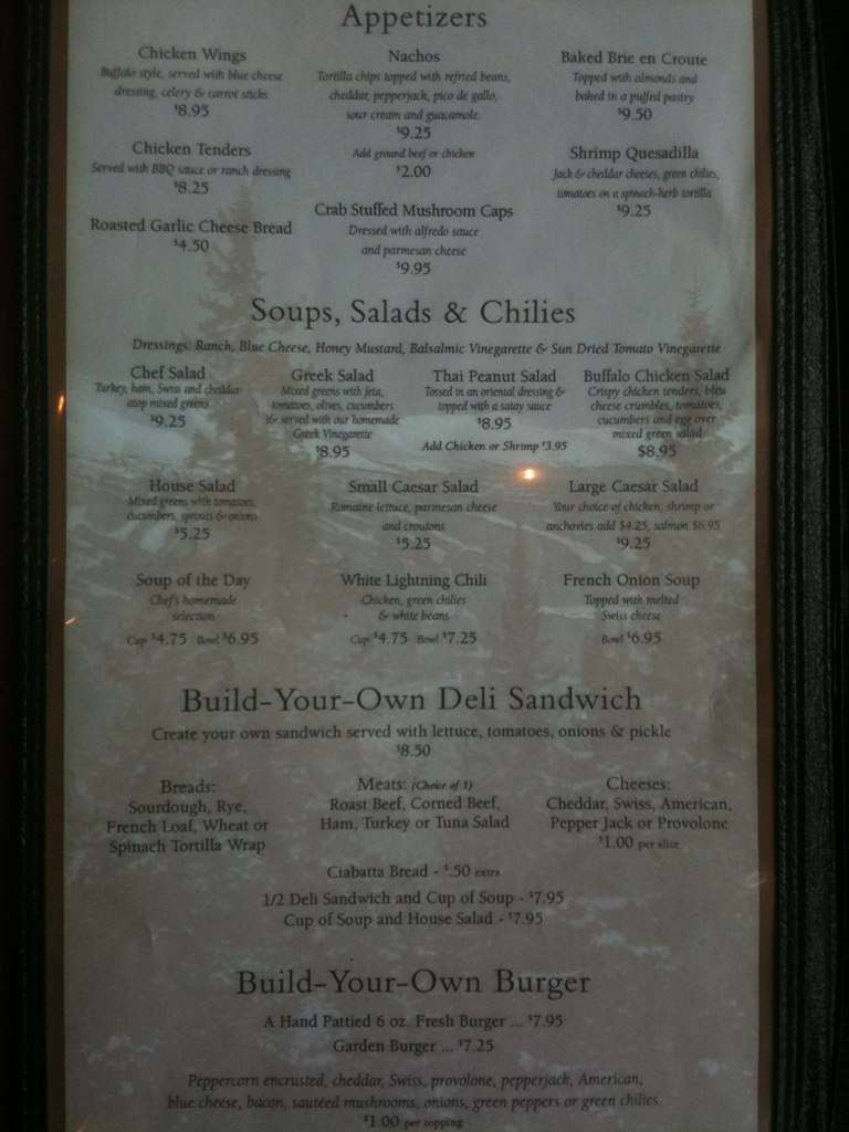 Lodgepole Menu, Menu for Lodgepole, Breckenridge, Breckenridge