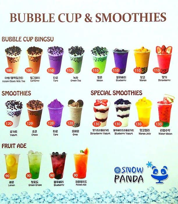 Snow Panda Menu, Menu for Snow Panda, Don Bosco, Parañaque City ...