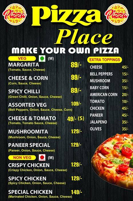 Menu - The Pizza Place