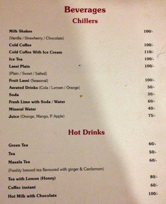 Indiana Restaurant menu