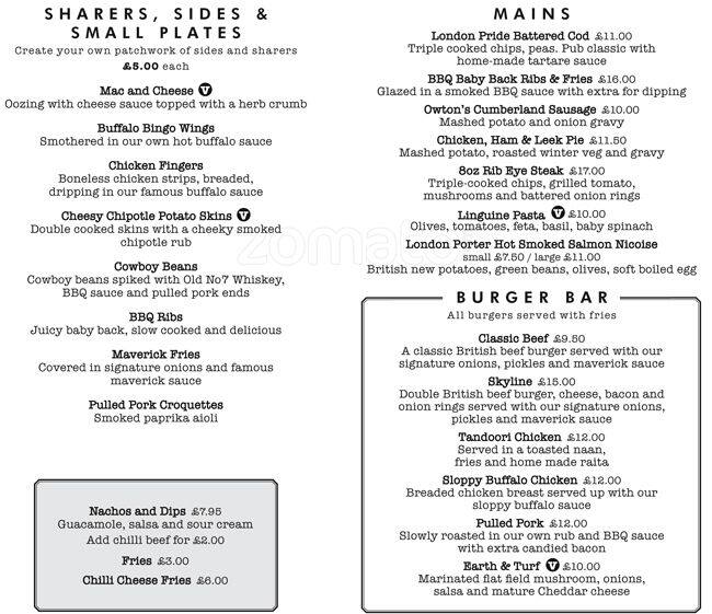 Menu at The Cabbage Patch, Twickenham pub & bar, Twickenham