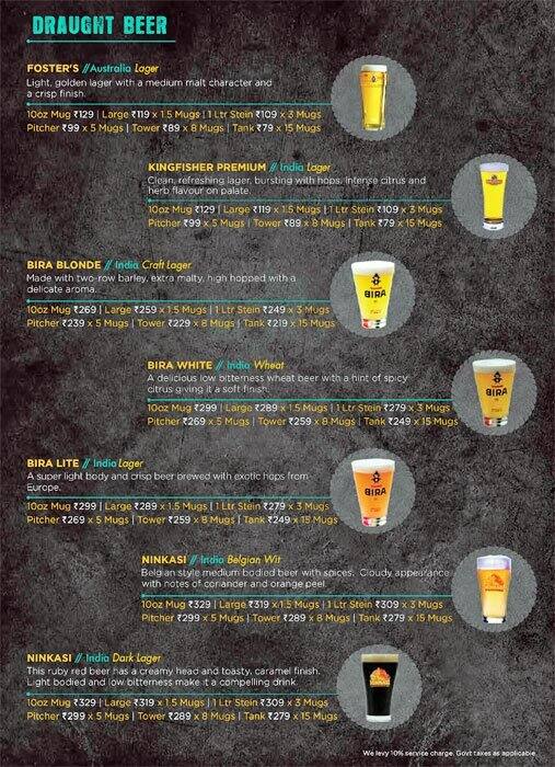 The Beer Cafe Menu, Menu for The Beer Cafe, Viman Nagar, Pune Zomato