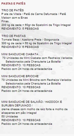 La Botella Loja e Bistro cardápio