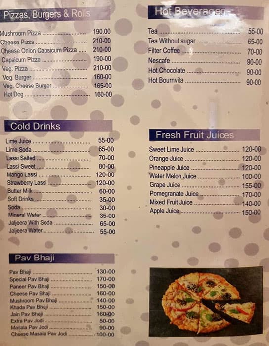 Supreme Tatya Kalyani Veg Restaurant menu