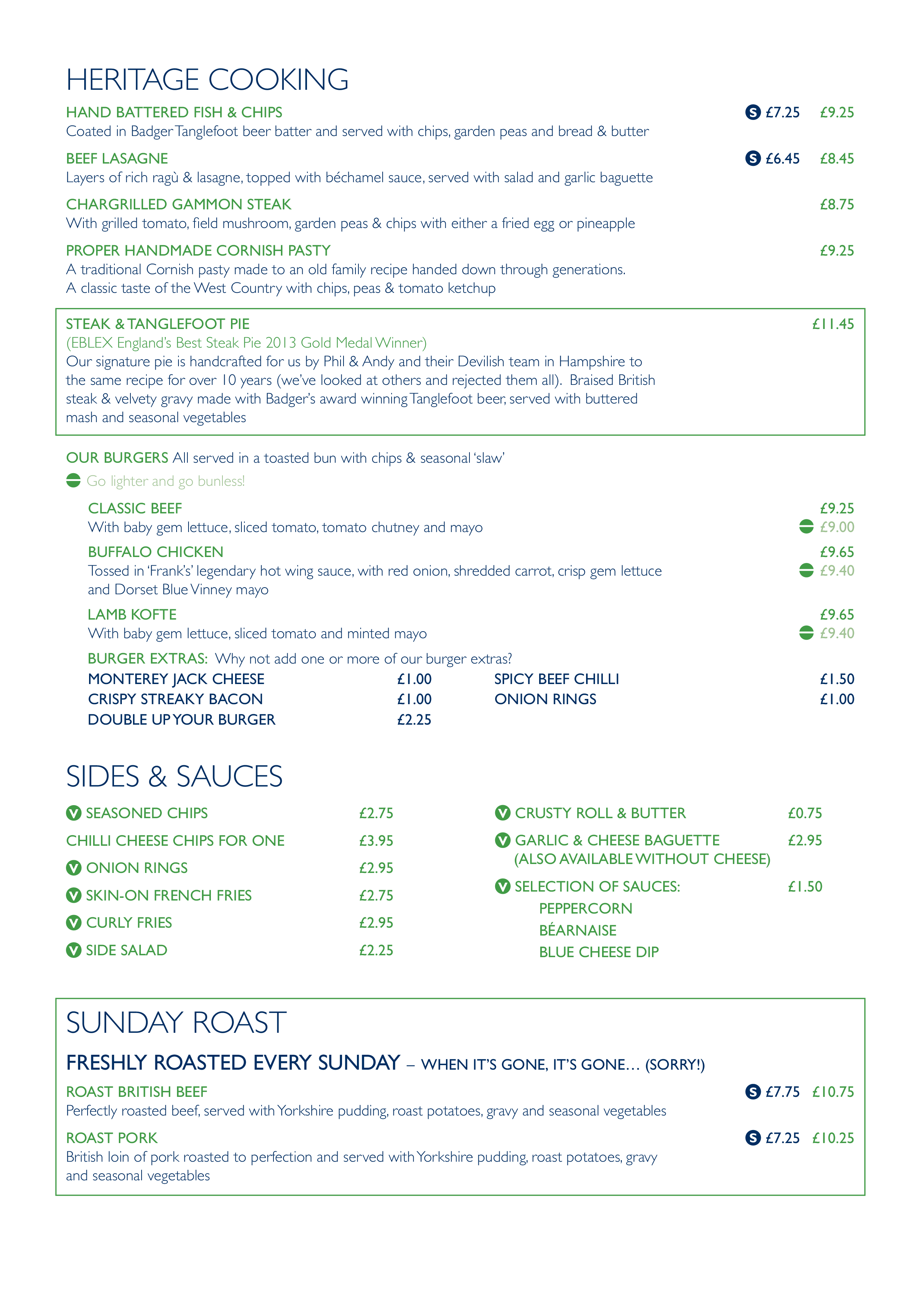 Menu at Hall & Woodhouse pub & bar, Portishead, 59 Newfoundland Way