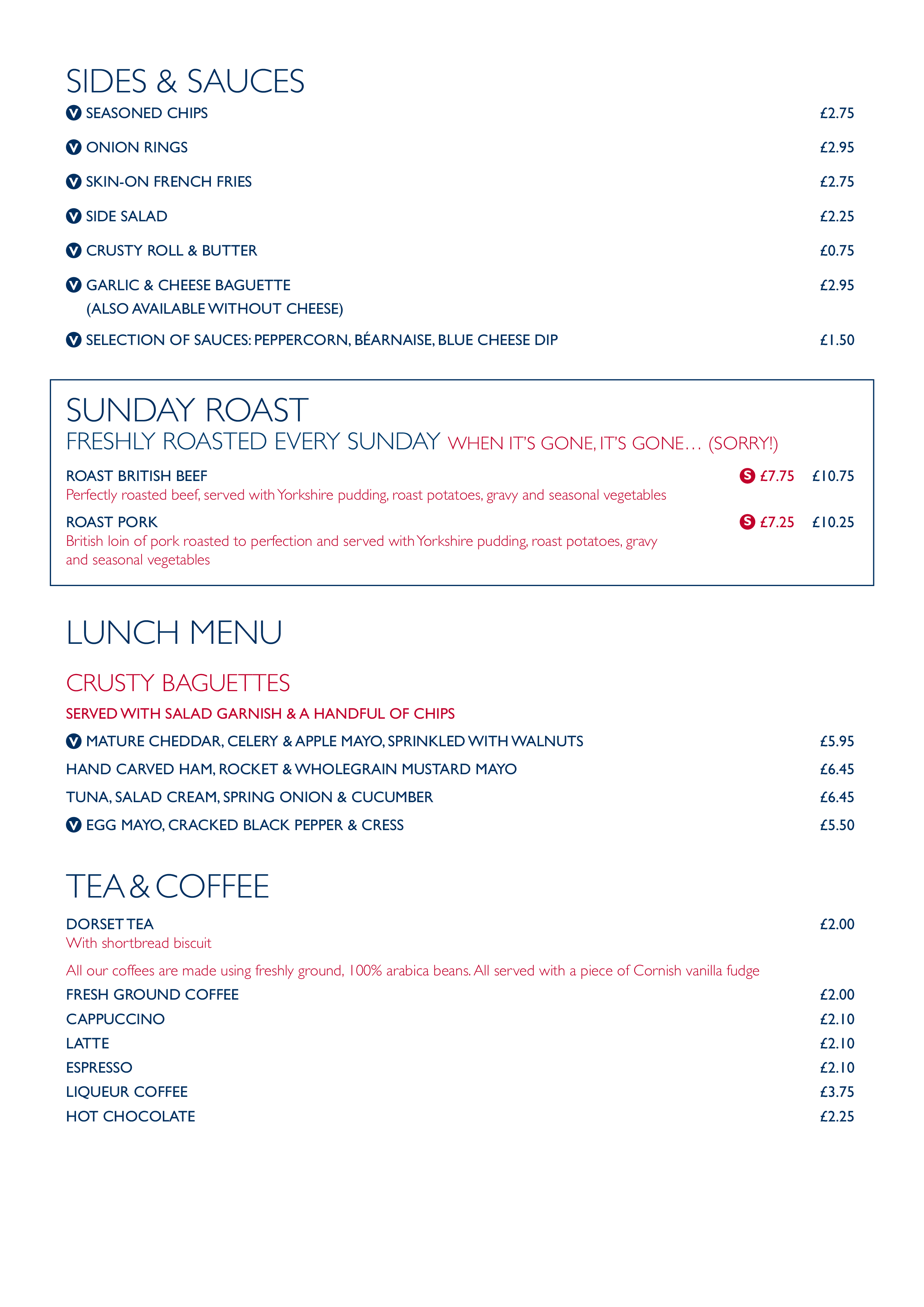 Menu at Hall & Woodhouse pub & bar, Portishead, 59 Newfoundland Way