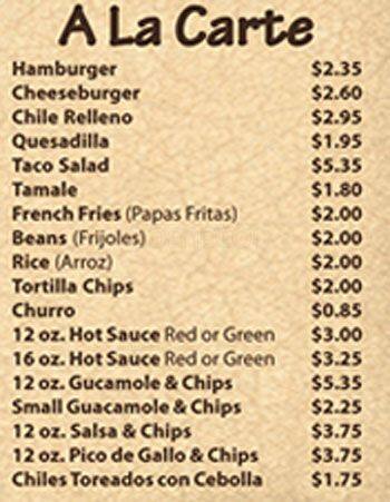 El Famous Burrito Menu Menu For El Famous Burrito Wheeling Chicago