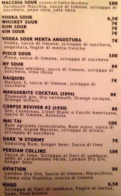 Menu di Mezzo vermuteria al Pigneto 