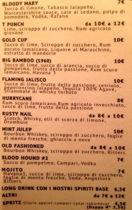 Menu di Mezzo vermuteria al Pigneto 