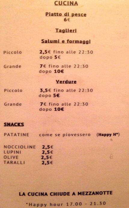 Menu di Mezzo vermuteria al Pigneto 