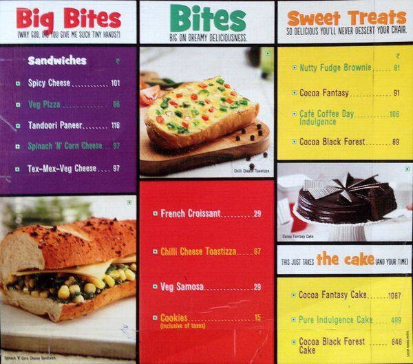 Cafe Coffee Day Menu, Menu for Cafe Coffee Day, Bopal, Ahmedabad Zomato