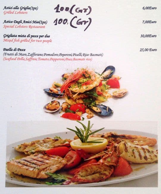 Menu di Degli Amici Miei Bar 