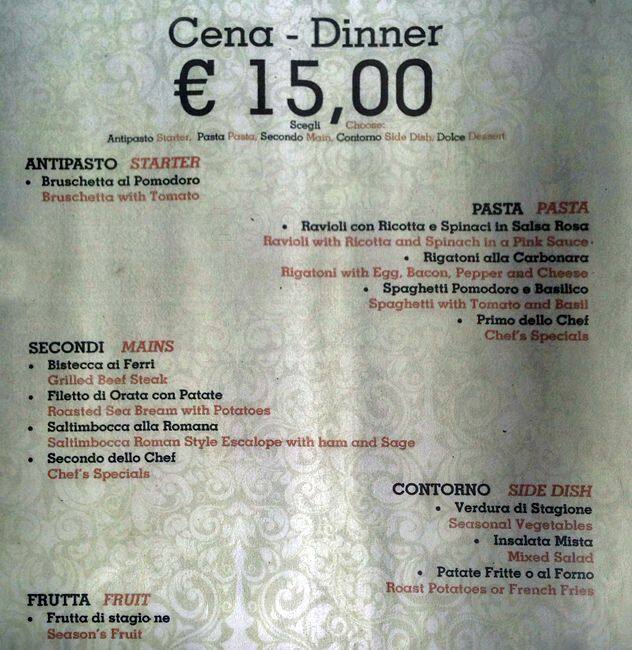 Menu di Degli Amici Miei Bar 