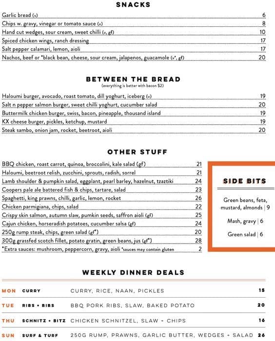 Kings Point Diner Menu
