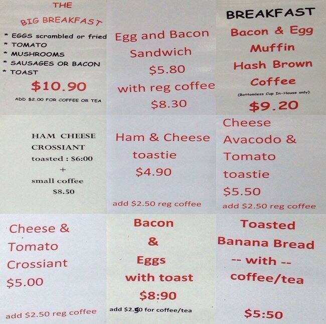 Top Pies Menu, Menu for Top Pies, South Melbourne, Melbourne