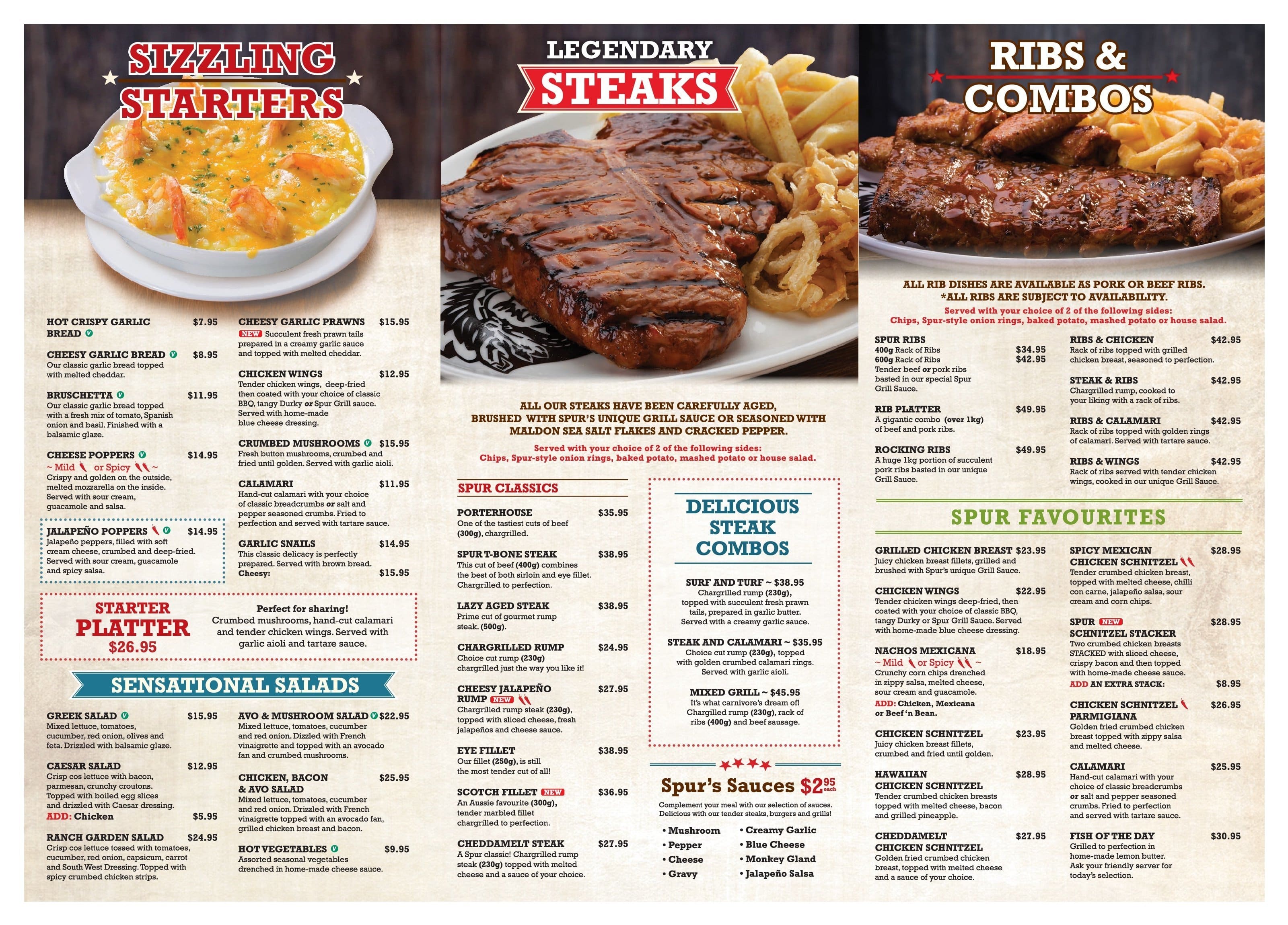 Menu at Apache Spur Steak & Grill restaurant, Willetton