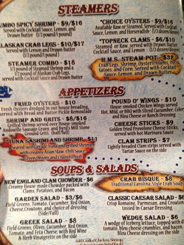 Holy Mackerel Menu, Menu for Holy Mackerel, Williamsburg / James City