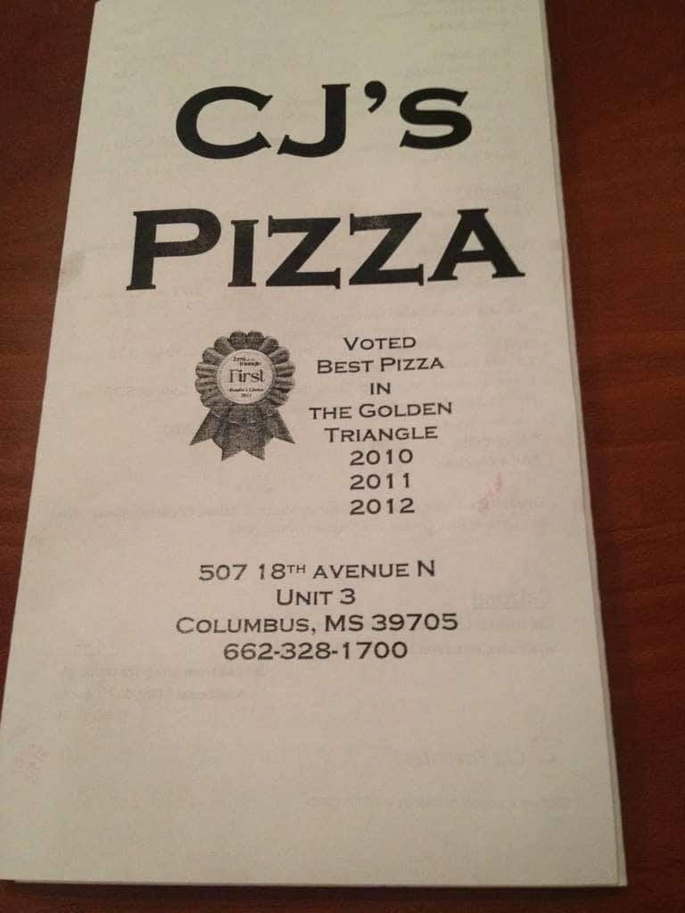 CJ's Pizza Menu, Menu for CJ's Pizza, Columbus, Columbus Urbanspoon