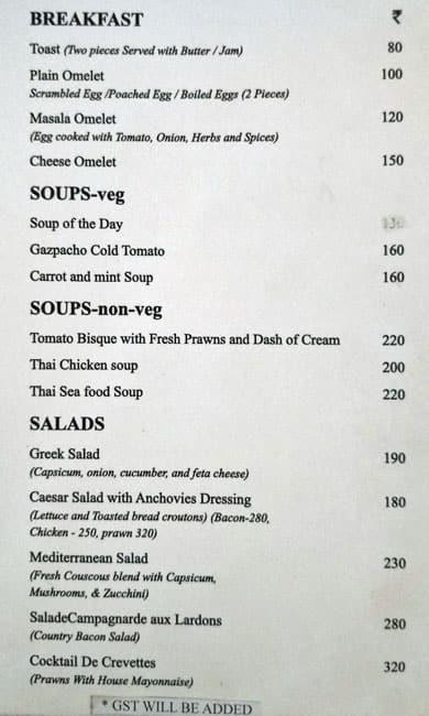LB2 Lounge menu