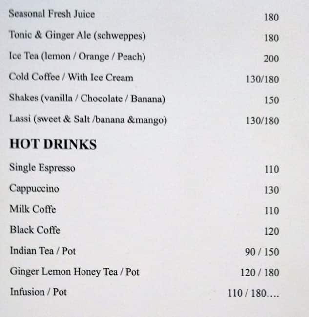 LB2 Lounge menu