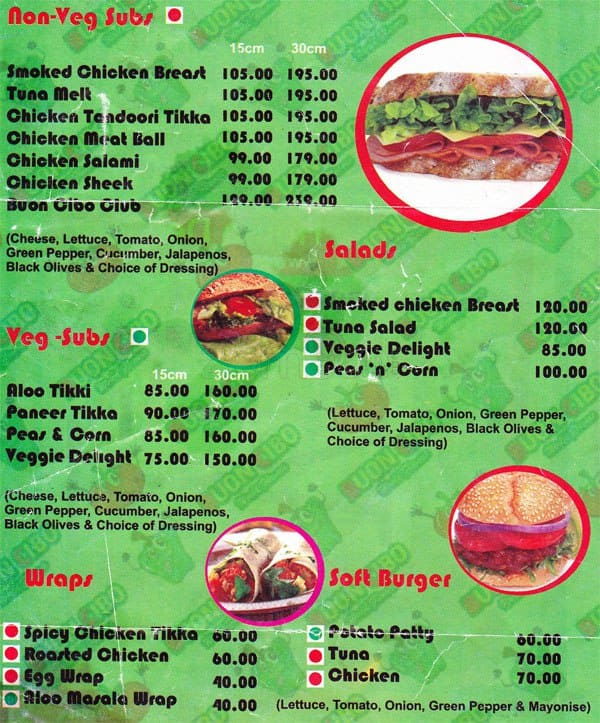 cibo menu prices