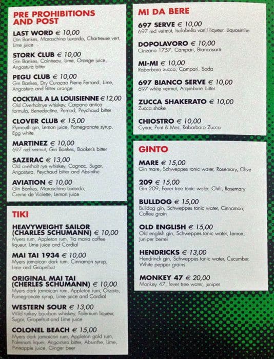 Menu di Swiss Corner 