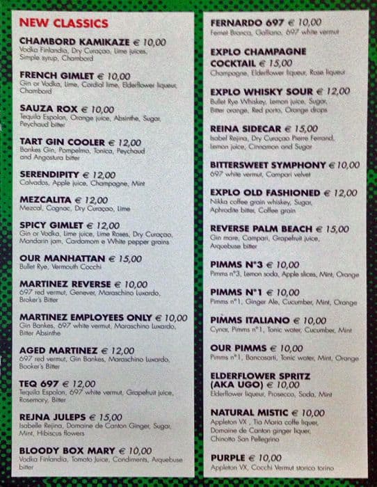 Menu di Swiss Corner 