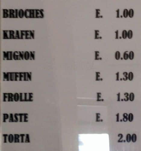 Menu di Sampei Bar 