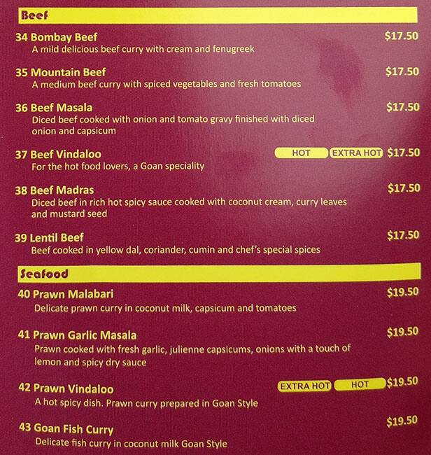 Menu at Jatt Flava restaurant, Fortitude Valley
