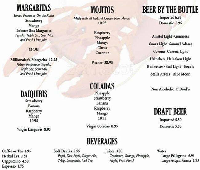 Menu at Lobster Box pub & bar, New Rochelle, 34 City Island Ave
