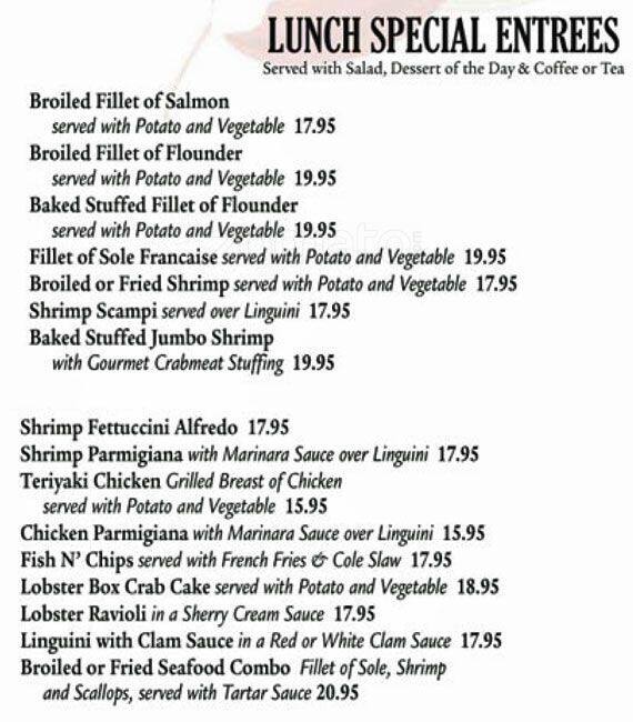 Menu at Lobster Box pub & bar, New Rochelle, 34 City Island Ave