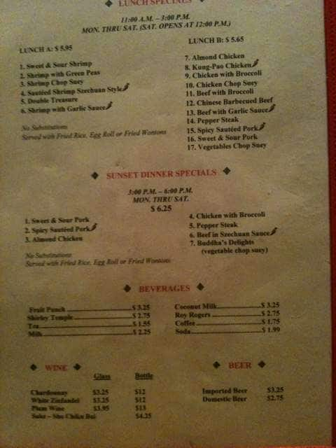 Imperial Garden Chinese Restaurant Menu