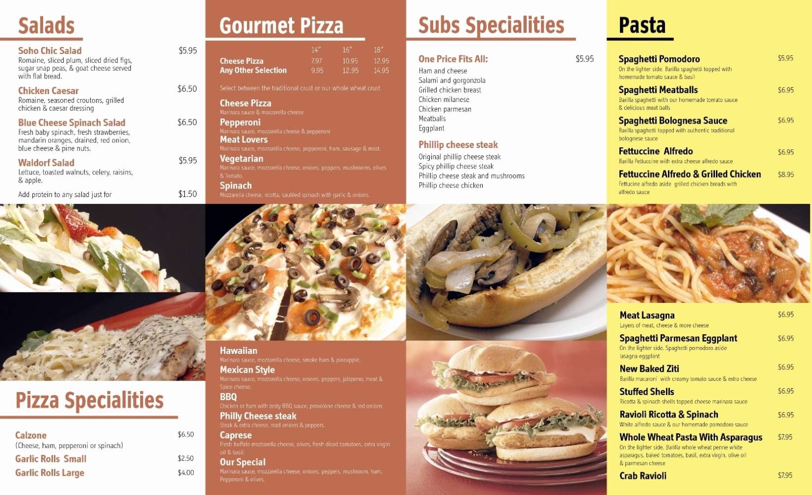 Carta de Ny's Pizza