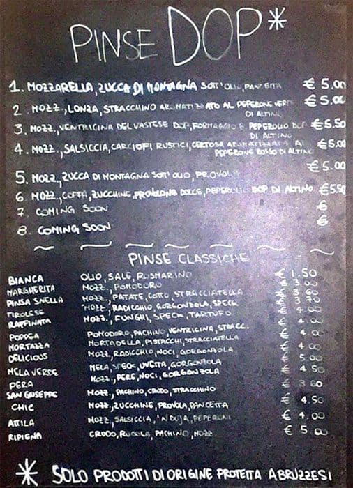 Pinsa 48 Ore a Roma Foto del Menu con Prezzi Zomato Italia
